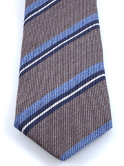 Cravatta marrone 3 pieghe in lana/seta ABIGAIL