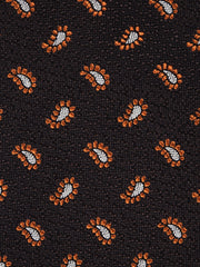 Cravatta 3 pieghe marrone in seta/cotone VALENTIA