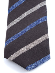 Cravatta marrone 3 pieghe in lana/seta NABIR