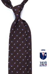 Cravatta 3 pieghe marrone in seta/cotone GALACE