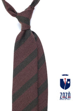 Cravatta marrone 3 pieghe in lana/seta WILLOW