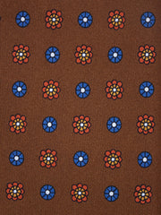 Cravatta marrone 3 Pieghe VALERY in seta stampata