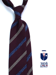 Cravatta bordeaux 3 pieghe in lana/seta NABIR