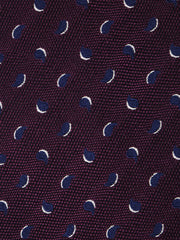 Cravatta 3 pieghe bordeaux in seta/cotone LEILA