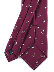 Cravatta bordeaux 3 Pieghe LEPRE in seta stampata