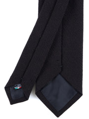 SAVINA Dark Brown Silk/Wool 3-Fold Tie