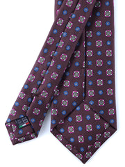 Cravatta marrone scuro 3 Pieghe GAIA in seta stampata