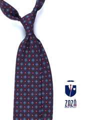 Cravatta marrone scuro 3 Pieghe MARGY in seta stampata