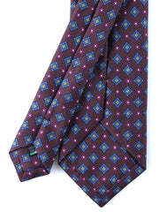 Cravatta marrone scuro 3 Pieghe MARGY in seta stampata