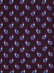 Cravatta marrone scuro 3 Pieghe BARDOT in seta stampata