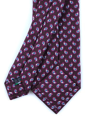 Cravatta marrone scuro 3 Pieghe BARDOT in seta stampata