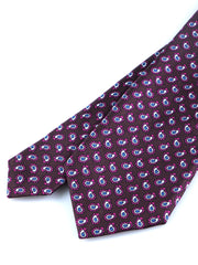 Cravatta marrone scuro 3 Pieghe BARDOT in seta stampata