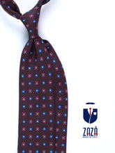 Cravatta marrone scuro 3 Pieghe VALERY in seta stampata