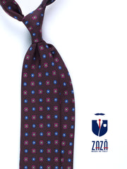 Cravatta marrone scuro 3 Pieghe VALERY in seta stampata