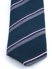 Cravatta verde foresta 3 pieghe in lana/seta ABIGAIL