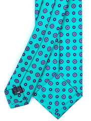 Cravatta 3 pieghe verde in seta stampata SAMANTHA