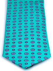 Cravatta 3 pieghe verde in seta stampata SAMANTHA