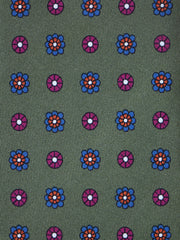 Cravatta verde 3 Pieghe VALERY in seta stampata