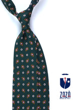 Cravatta verde 3 Pieghe ESTER in seta stampata