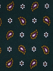 Cravatta verde 3 Pieghe ESTER in seta stampata