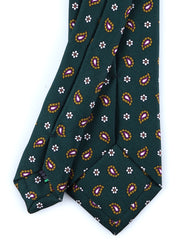 Cravatta verde 3 Pieghe ESTER in seta stampata