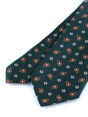 Cravatta verde 3 Pieghe ESTER in seta stampata