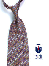 Cravatta marroncino 3 Pieghe MAVIS in seta jacquard