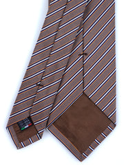 Cravatta marroncino 3 Pieghe MAVIS in seta jacquard