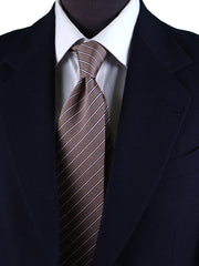 Cravatta marroncino 3 Pieghe MAVIS in seta jacquard