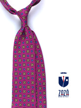 Cravatta lilla 3 Pieghe GAIA in seta stampata