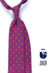 Cravatta lilla 3 Pieghe GAIA in seta stampata