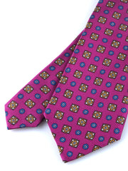 Cravatta lilla 3 Pieghe GAIA in seta stampata