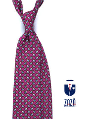 Cravatta lilla 3 Pieghe BARDOT in seta stampata