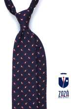 Cravatta 3 pieghe blu scuro in seta/cotone VALENTIA