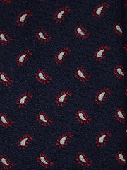 Cravatta 3 pieghe blu scuro in seta/cotone VALENTIA