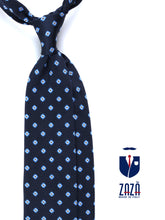 GINGER Dark Blue Silk/Cotton 3-Fold Tie