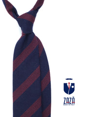 Cravatta blu scuro 3 pieghe in lana/seta WILLOW