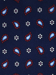 Cravatta blu 3 Pieghe ESTER in seta stampata