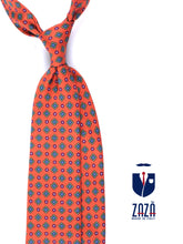 Cravatta arancione 3 Pieghe MARGY in seta stampata