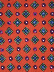 Cravatta arancione 3 Pieghe MARGY in seta stampata