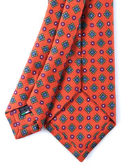 Cravatta arancione 3 Pieghe MARGY in seta stampata