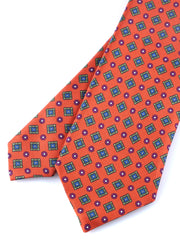Cravatta arancione 3 Pieghe MARGY in seta stampata