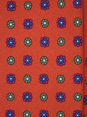 Cravatta arancione 3 Pieghe VALERY in seta stampata