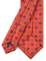 Cravatta arancione 3 Pieghe VALERY in seta stampata