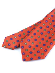 Cravatta arancione 3 Pieghe VALERY in seta stampata