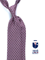 Cravatta rosa 3 Pieghe BEATRYCE in seta stampata