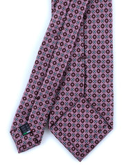 Cravatta rosa 3 Pieghe BEATRYCE in seta stampata