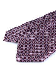 Cravatta rosa 3 Pieghe BEATRYCE in seta stampata