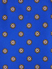 Cravatta 3 pieghe blu elettrico in seta stampata VANNY