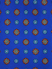 Cravatta 3 pieghe blu elettrico in seta stampata SAMANTHA